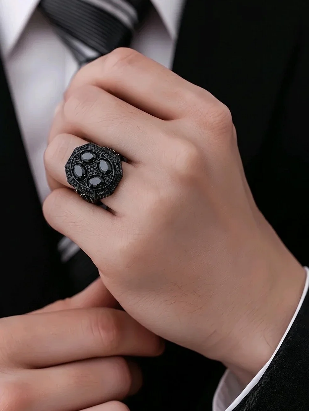 Unisex Estate Spinel Gemstone Ring Sterling Silver 925